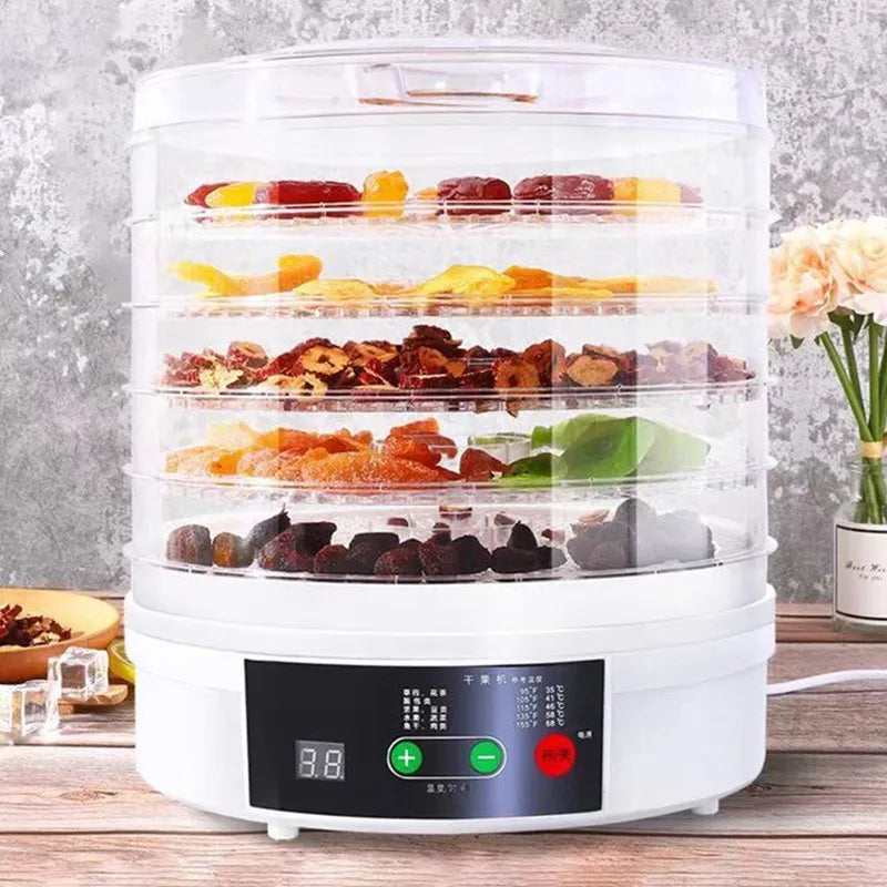 MINI Digital Food Dehydrator Vegetables Fruit Dryer Household Meat Drying Machine With 5 Trays 220V