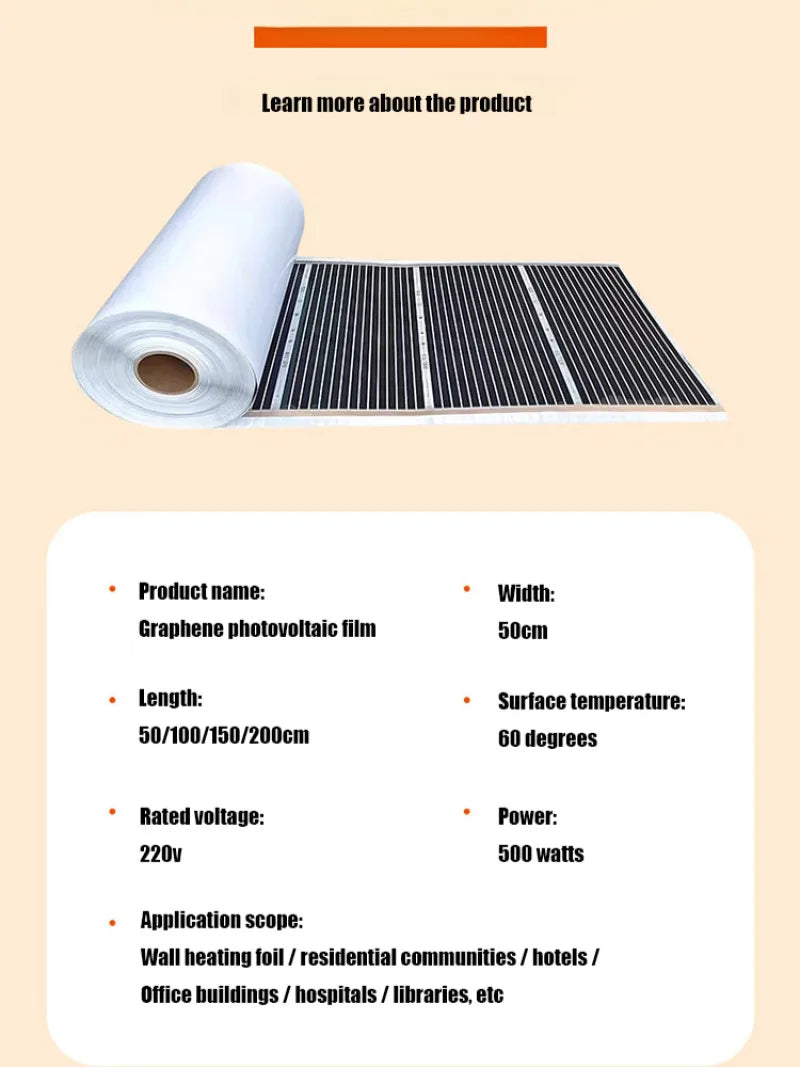 Energy Saving Graphene Heater Wall Mounted Fast Electric Heating Panel Far Infrared Heating Plate For Living Room Bedroom Office