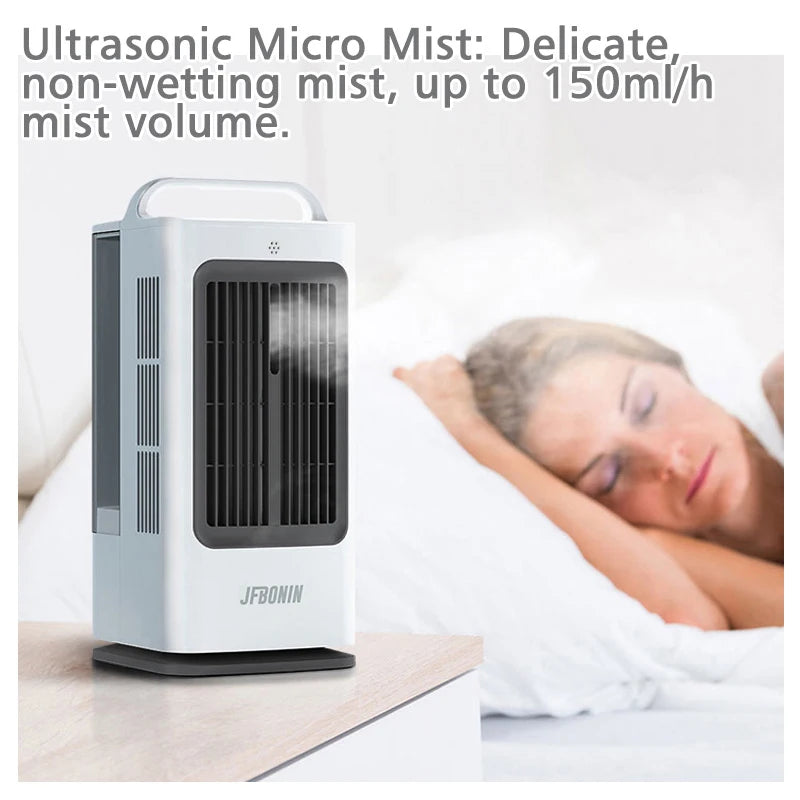 1700ml 3-IN-1 Mini Portable Air Cooler with Intelligent Touch Control 120 Degree Swing Air Conditioner 3-Speed Household Desk