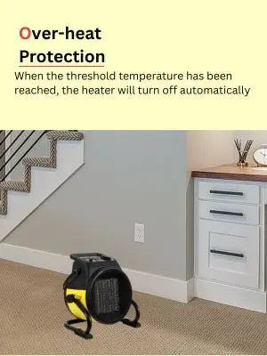 2026 New Upgrade Electric Forced Air Heater With Pivoting Base 5,120 BTU, Yellow | Electric Garage Heater