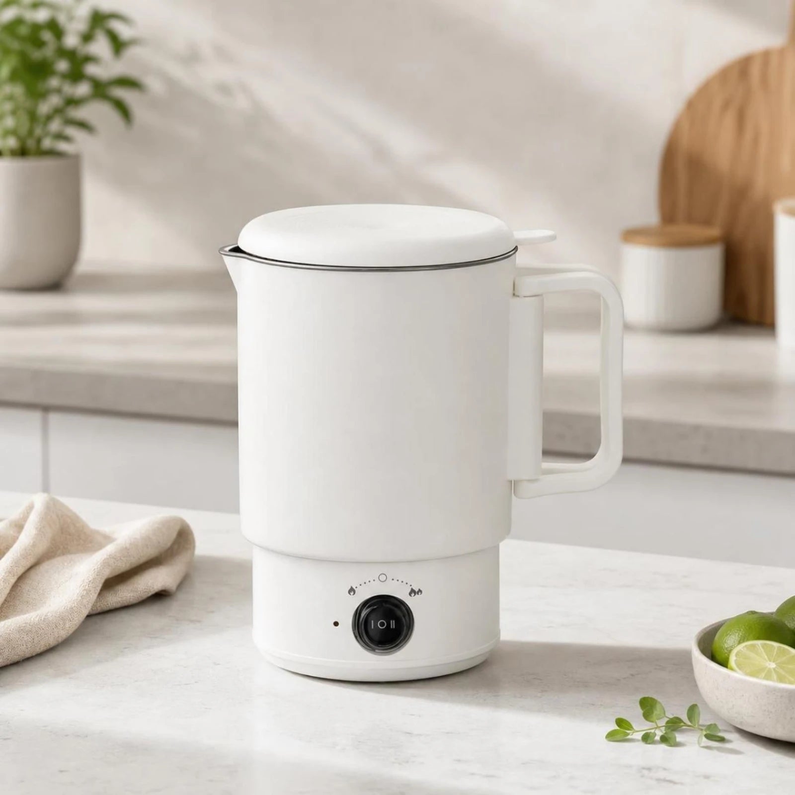Foldable Electric Kettle Travel-Friendly Electric Kettle with Detachable Base Portable Water Boiler Compact for Travelers