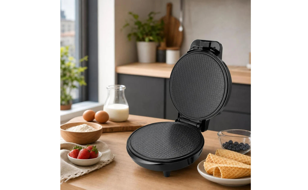 Waffle Cone Maker Electric Waffle Cone Baker Appliance 1000W Machine Space-Saving for Home Cooks, Kitchen Countertop