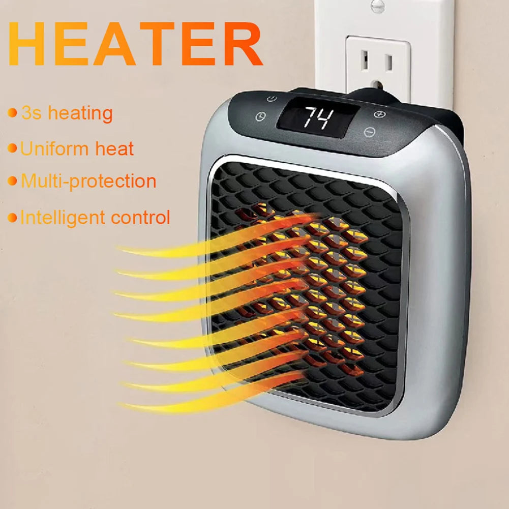 Plug In Heater Mini Electric Heater Warmer Low Noise Wall Mounted Room Heater Portable Heater Fan for Home Office Dorm Room