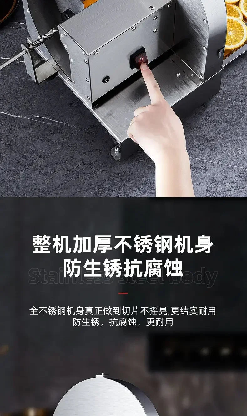 Electric lemon fruit slicer potato lotus root slices slicing potato chips machine manual slicer garlic slices carrot commercial
