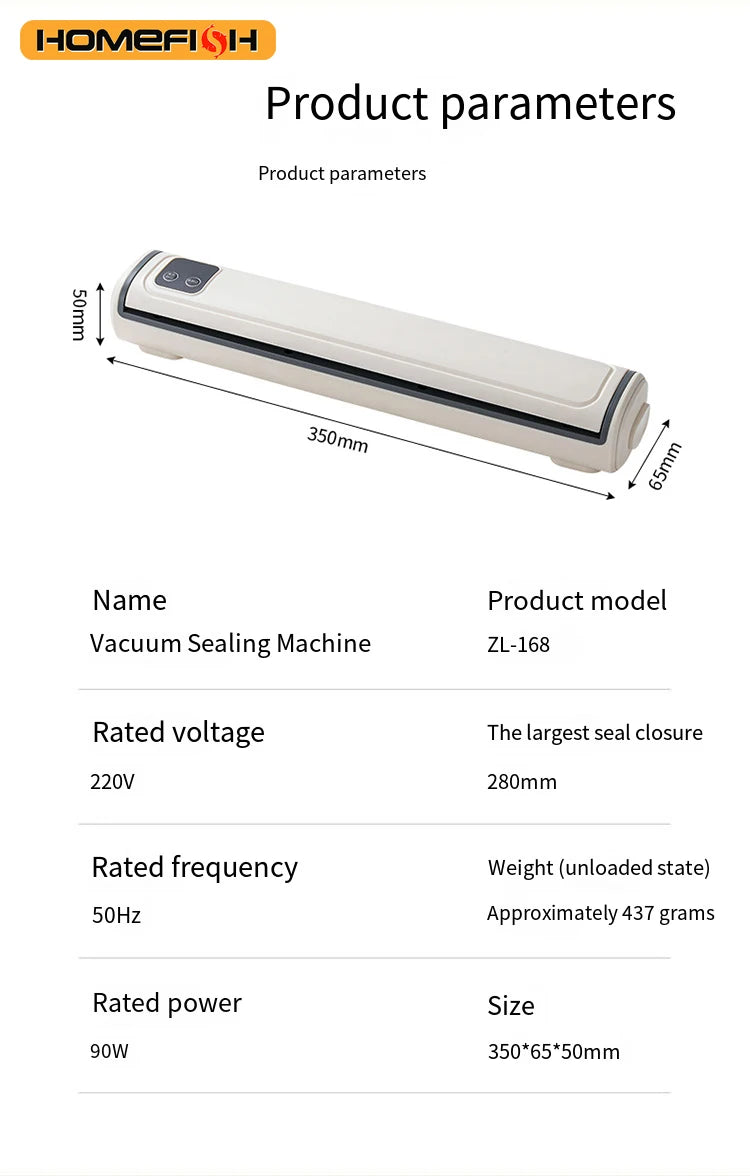 Portable Vacuum Packaging Machine Food Sealing Vacuum Sealer With Vacuum bags Dry/Wet Food Fresh Packaging Machine