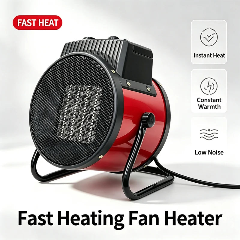 3000W Portable Electric Space Heater with Fan Adjustable Thermostat  2 Heat Settings&Fan Mode&Tip-Over Protection 1.5kw/2kw/3kw