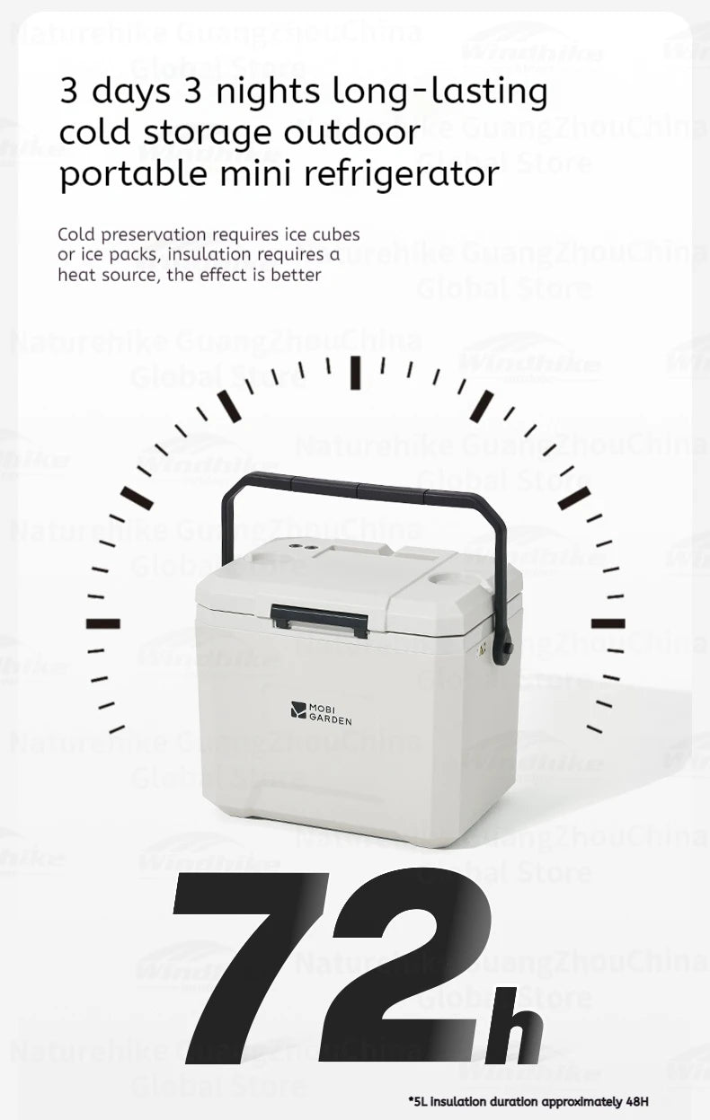 MOBI GARDEN 22L/16L/5L Insulation Ice Box Portable Camping Outdoor Picnic Fresh Food Grade Car Refrigerator Freezer Cooler Box