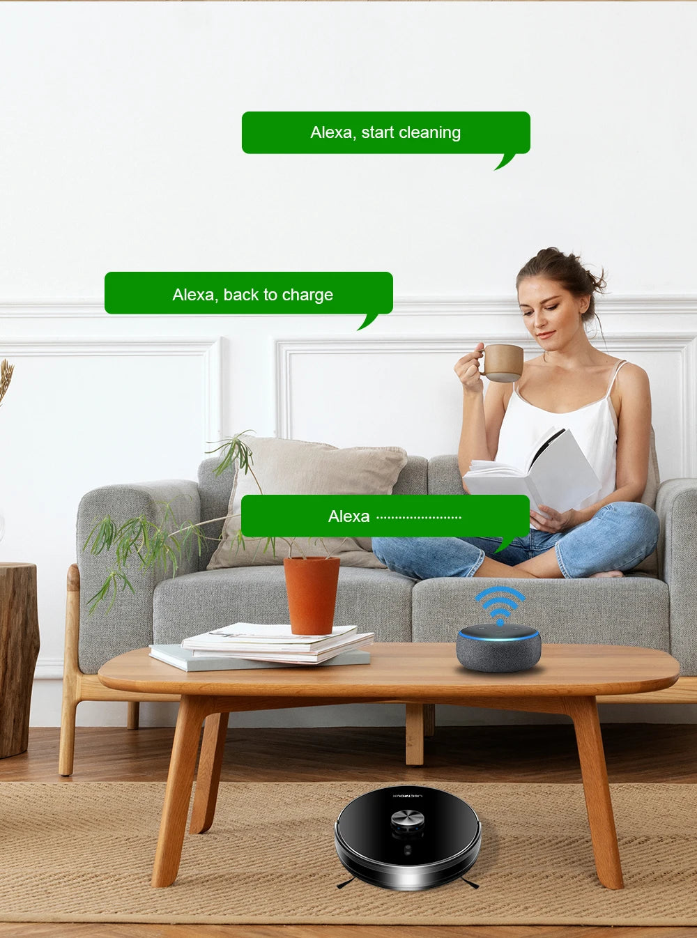 Robot Vacuum Cleaner Liectroux/Lilin X6, LDS Lidar Laser System,6500Pa,Multi-Floor Maps,Y Shape Wet Mop,Multilingual Voice