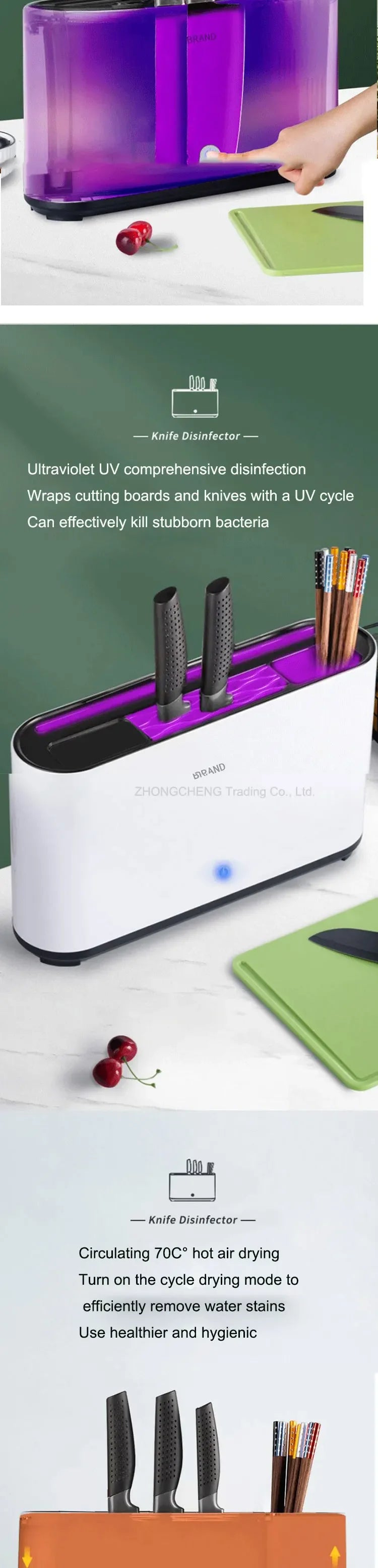 New UV Ultraviolet Knife Chopsticks Disinfection Machine Household Kitchen Sterilization Storage Drying Integrated Disinfection