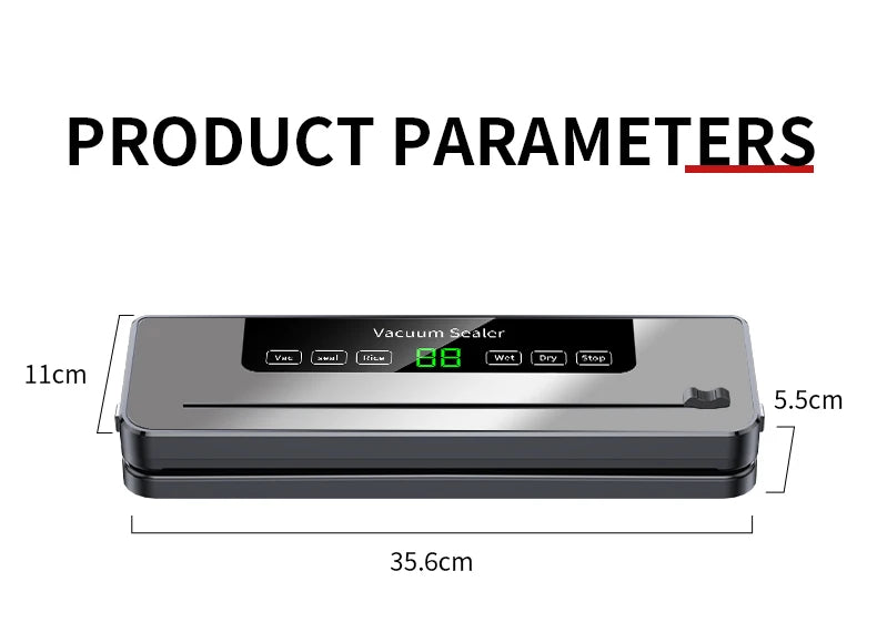 30CM Electric Vacuum Sealer Machine with Cutter Kitchen Food Saver Packaging Bags Commercial Vacuum Food Sealing Cocina