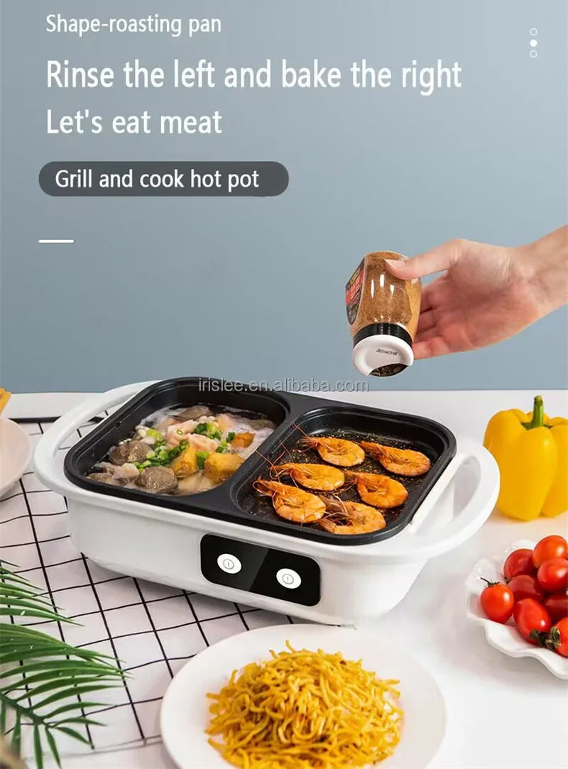 High Quality 2 in 1 Barbecue Cooking Pot Multi Functional Frying Pan Electric Hot Pot