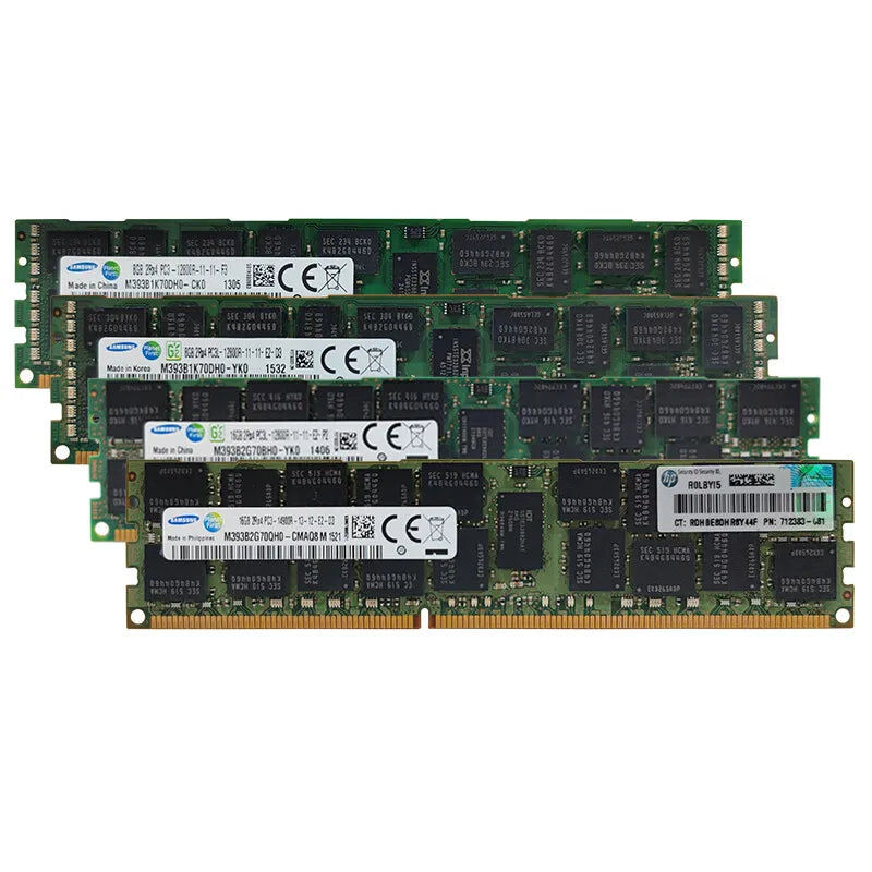 SAMSUNG Memoria DDR3L DDR3 4GB 8GB 16GB 1333 1600 1866MHz Server Memory PC3-12800R REG ECC RAM Registered Memory with Radiator