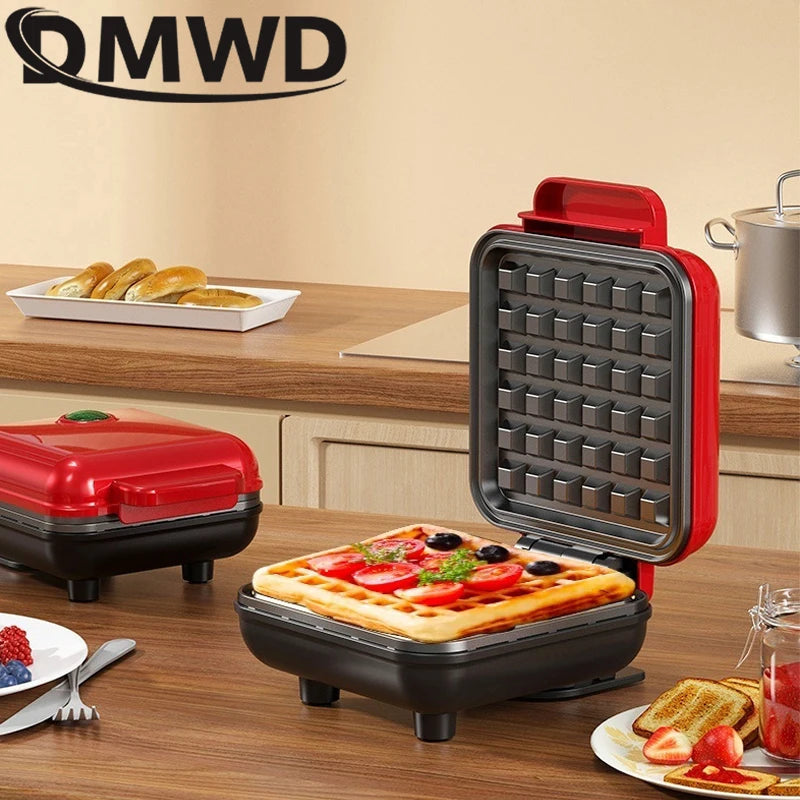 110V Donut Cake Baking Tray Household Breakfast Electric Baking Pan, Fully Automatic Multifunctional Mini Waffle Biscuit Machine