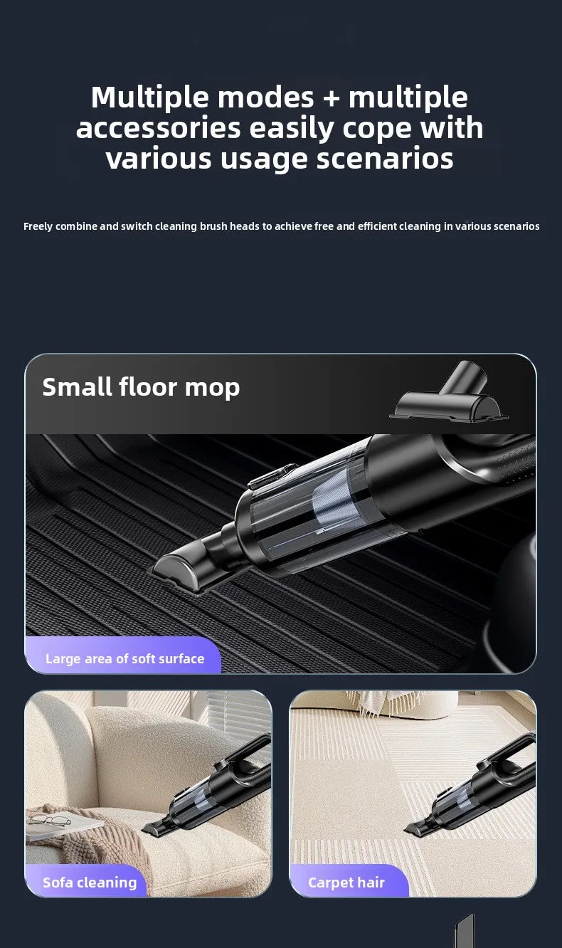 Household/Car Portable 17000pa Large Suction Vacuum Cleaner, High-Power Convenient Handheld Car Vacuum Cleaner
