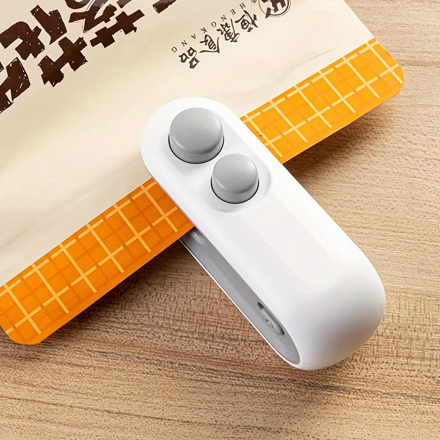 2 in 1 Mini Bag Sealer with Cutter and Magnet Plastic Bag Heat Sealer USB-C Rechargeable Chip Bag Sealer for Snack Bags