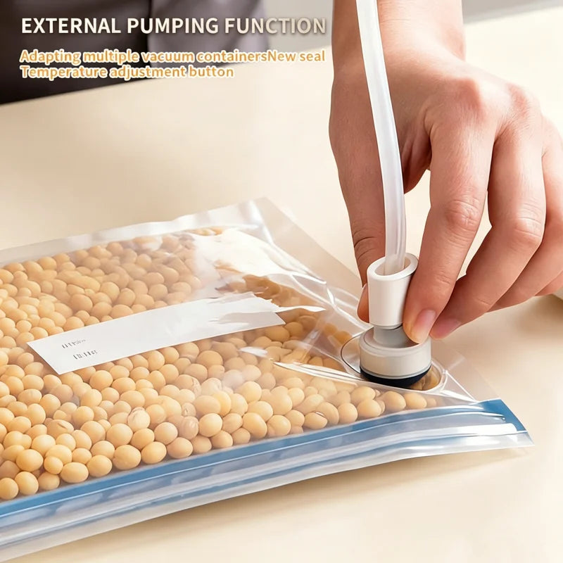 Rechargeable Wireless Vacuum Sealer Dry/Wet Food Sealer with Built-in Cutter Touch Buttons for Kitchen Food Storage 826