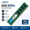 Crucial Memory Desktop RAM DDR4 16GB 4GB 8GB 3200MHz 2133 2400 2666MHz DIMM 288Pin PC4-21300 25600 19200 17000 Non-ECC PC RAMs