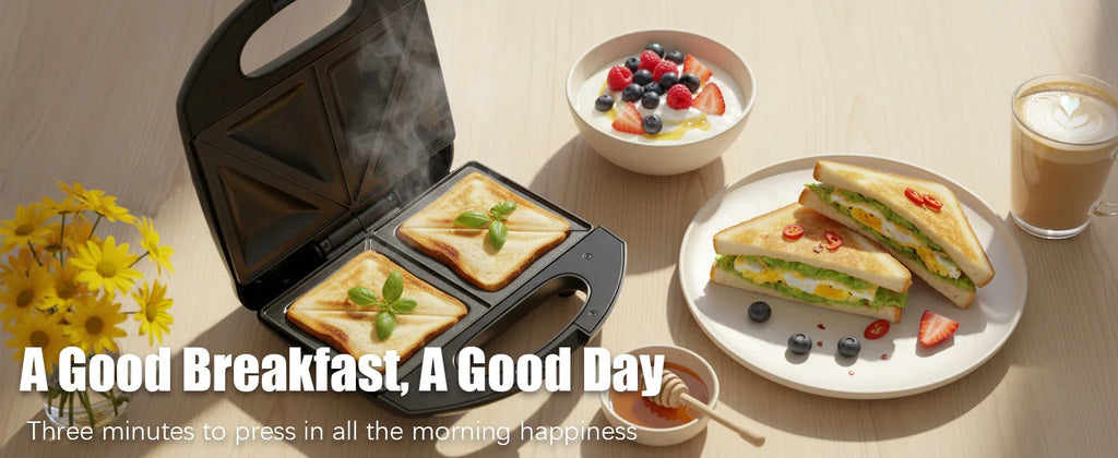 Sandwich Maker Sonifer SF-6193 1400W Triangle Plate Electric Toastie Maker Non Stick Grill Breakfast Machine for Home Kitchen