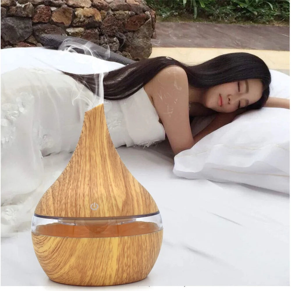 Portable Aroma Diffuser Ultrasonic Air Humidifier Essential Oil Mist Maker Cool Mist Air Purifier with 7 Color LED Night Light