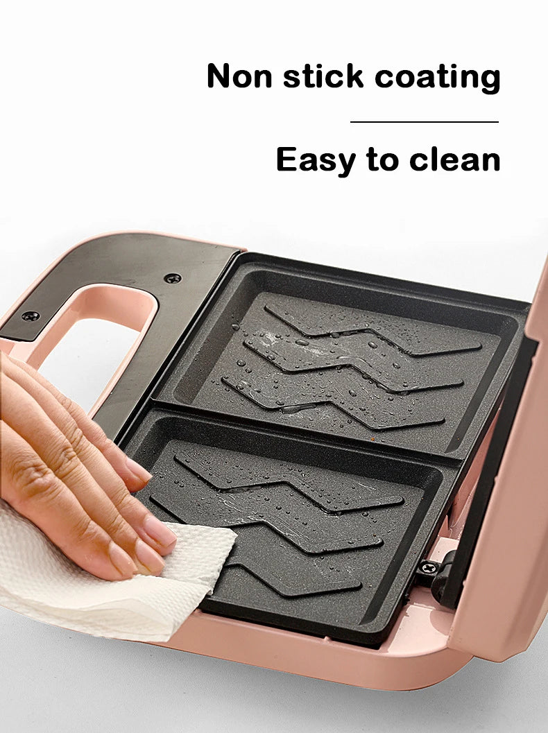 Electric Panini Sandwich Machine Multifunction Baking Pan Light Food Breakfast Maker Waffle Bread Toaster Omelette Steak Grill
