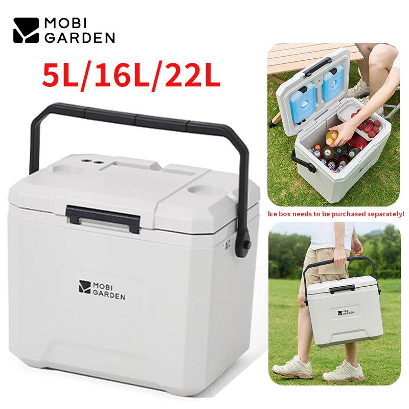 MOBI GARDEN 22L/16L/5L Insulation Ice Box Portable Camping Outdoor Picnic Fresh Food Grade Car Refrigerator Freezer Cooler Box