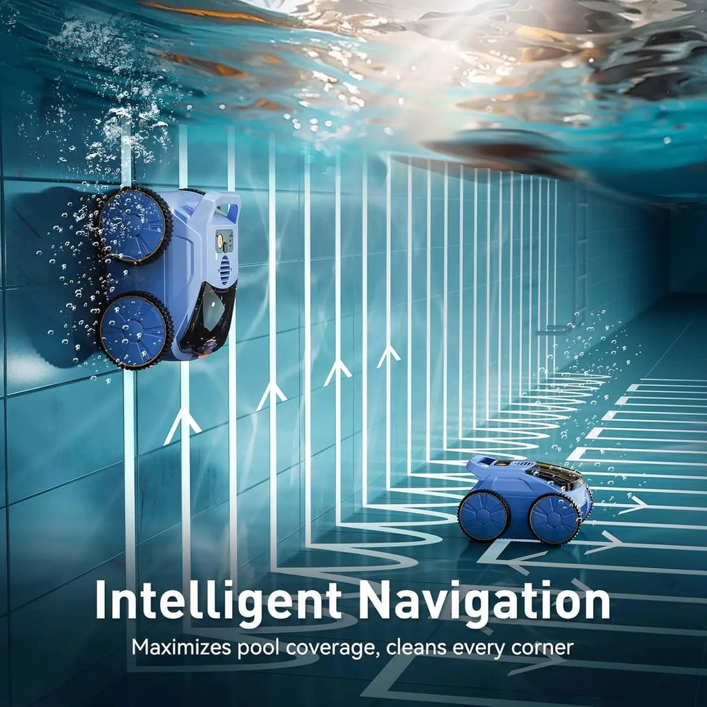 Cordless Robotic Pool Cleaner, 180 Mins Runtime Self-Parking Pool Vacuum For Above Ground Pools, Wall Climbing Automatic Pool Ro