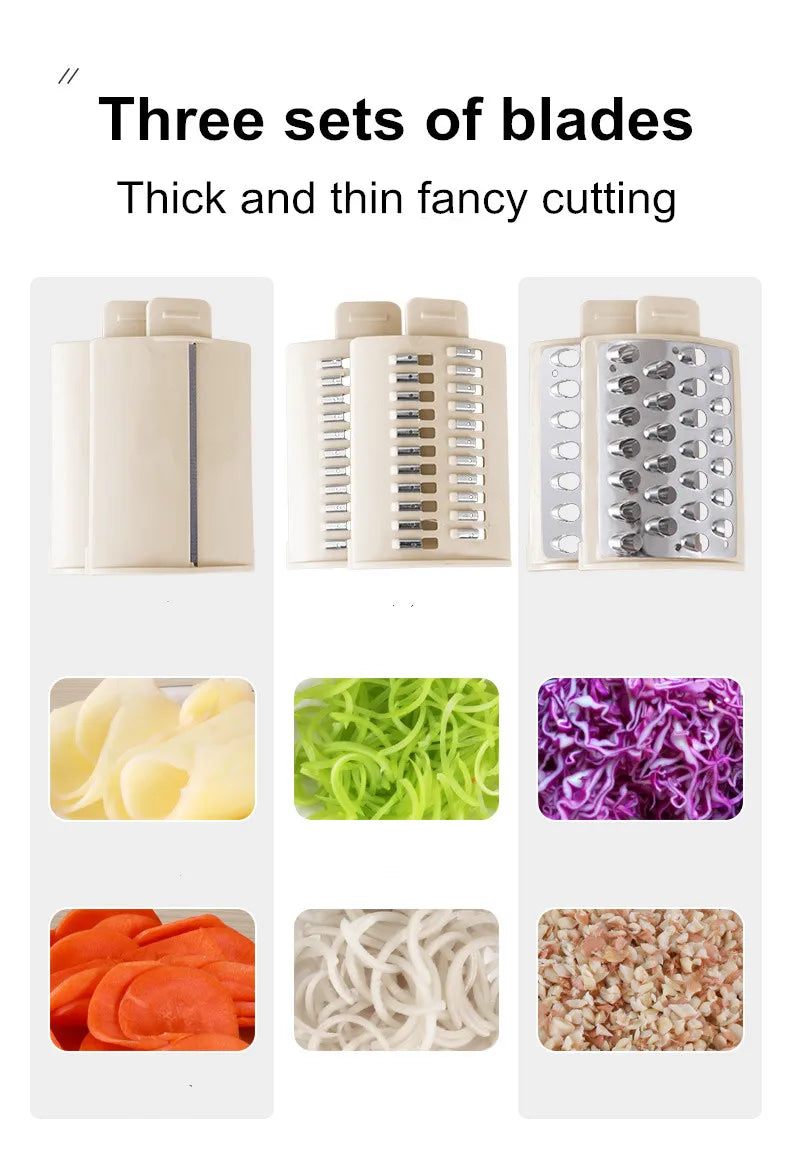 Electric Slicer Household Multifunctional Potato Chips Garlic Lotus Root Slices Cucumber Radish Shredding Vegetable Cutter