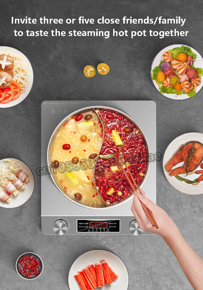 5000W High-power Commercial Desktop Induction Cooker Portable Induction Cooker Household Kitchen Canteen Milk Tea Shop