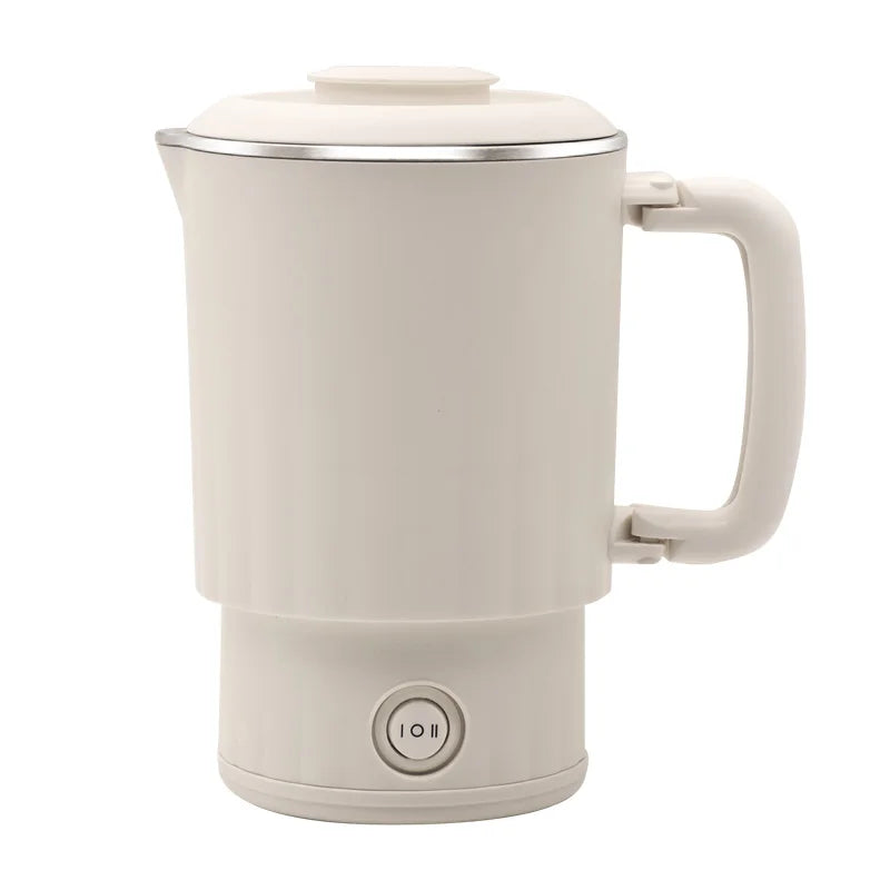 600ML Mini Portable Electric Kettle, Food-Grade Stainless Steel, Travel Foldable Boiling Pot & Noodle Pot