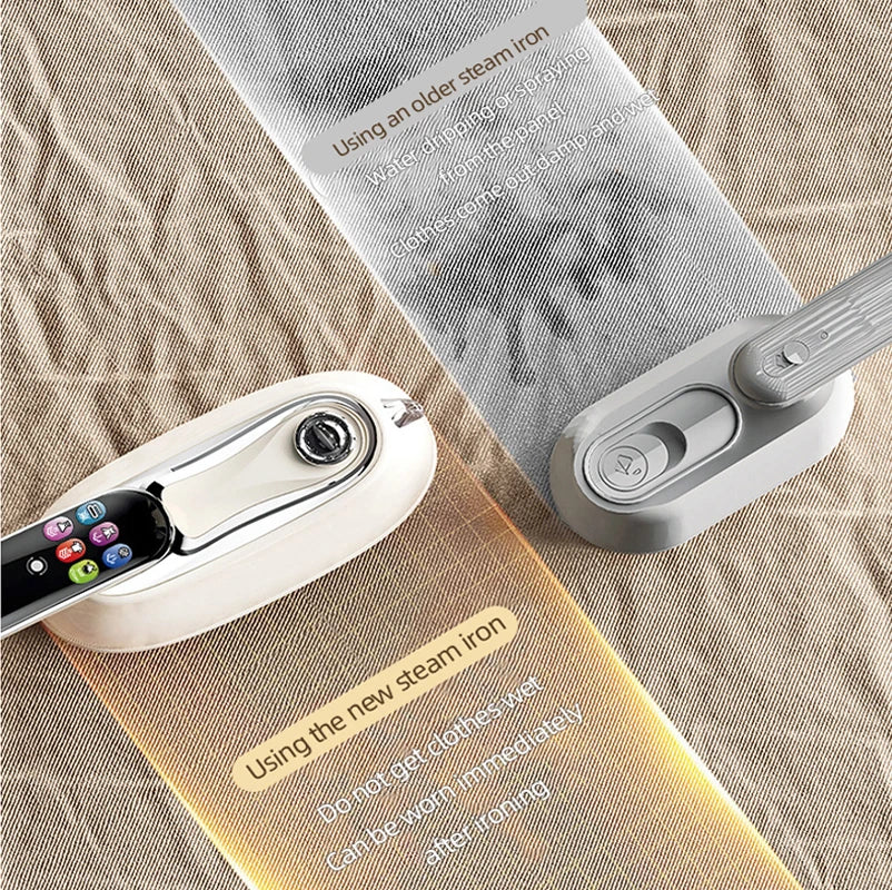 EU Handheld Steam Iron 2026 New Smart LED Digital Display Home Travel Portable Steam Iron 1200W High Power Handheld Hanging Iron