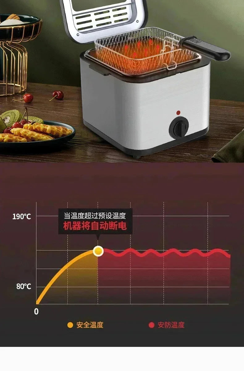 110V 220V 1000W 2.5L Home Multi Functional Electric Fryer Oil Fryer French Fries Chicken Wings Snack Machine