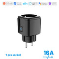 Tuya Smart Socket WiFi Remote Control EU Plug with Energy Monitoring 16A/20A Voice Control Google/Alexa Timed