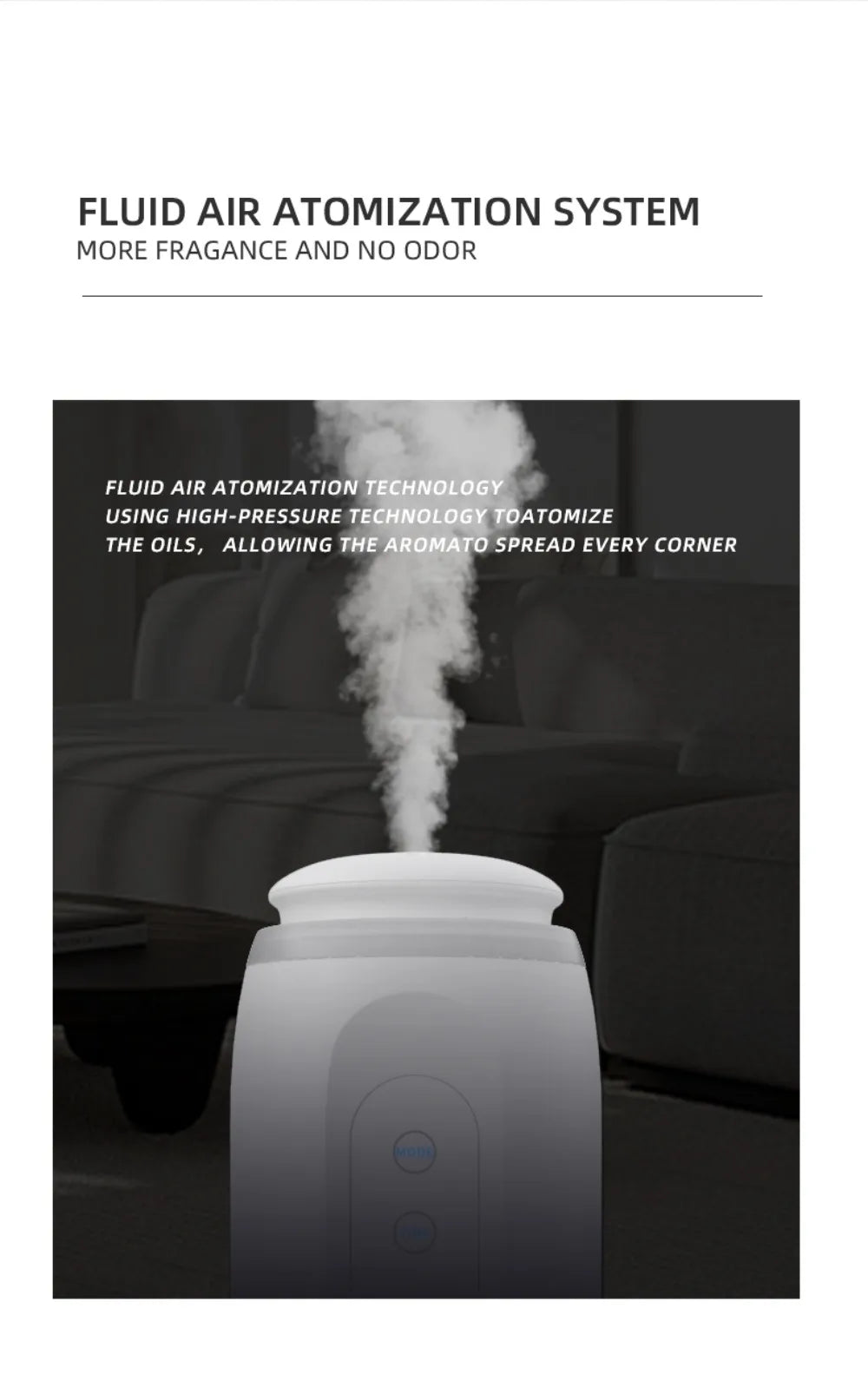 Waterless Essential Oil Diffuser Wall Plug Aroma Oil Diffuser Cool Mist Electric Scent Machine Smart Bluetooth Control For Home