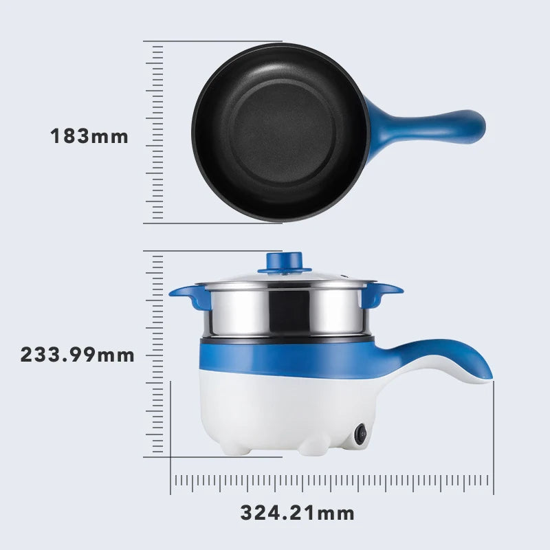 2L Portable Car Electric Hot Pot,12V/24V Multifunction Double‑Layer Cooking Pan, Travel Soup Rice Cooker Steamer for Car & Truck