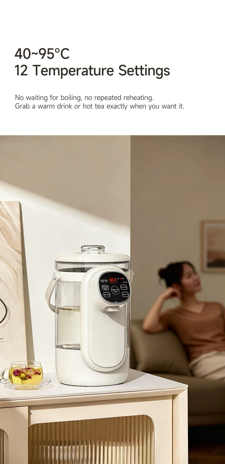 Electric Kettle 3.5L Temperature Control Water Boiler Thermo Pot 24H Keep Warm Hot Water Dispenser with Digital Display for Baby