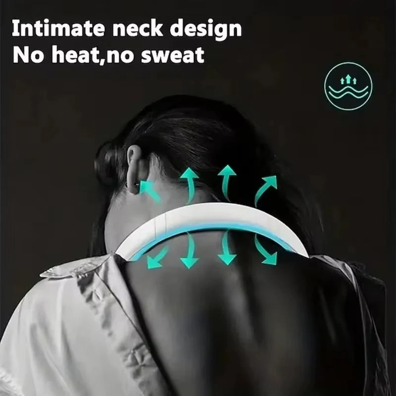 Fan Long Battery Neck Portable No Bladeless Hanging Neck Rechargeable Air Cooler 3 Speed Mini Summer Sport Fan