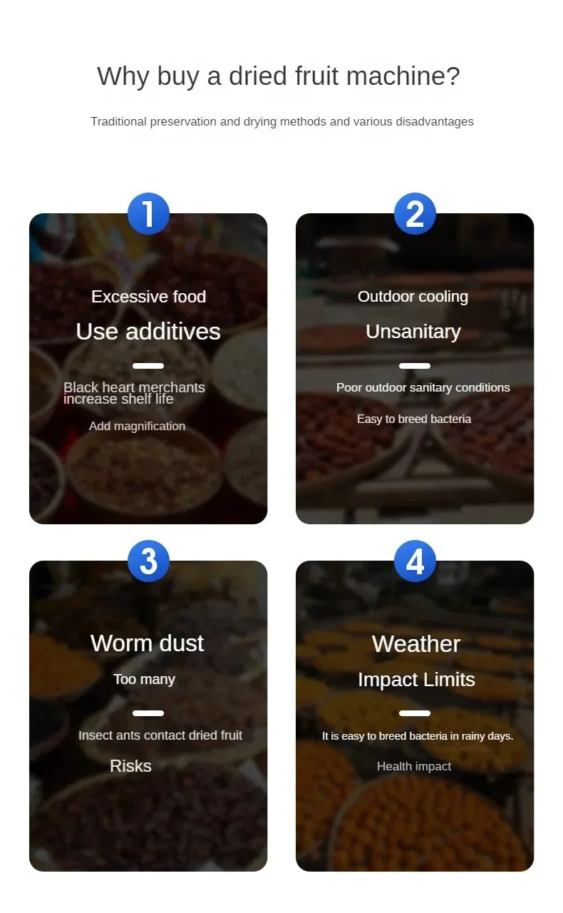 6/8/12/18 Layers Home Fruit Air Dryer Vegetable Snacks Meat Medicinal Materials Fruit Smart and Commercial Food Dehydrator