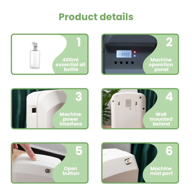 NAMSTE New Electric Aroma Diffuser Bluetooth 1000m³  Diffuser Essentail Oil  Aromatherapy Machine Device Electric Aromatic Oasis