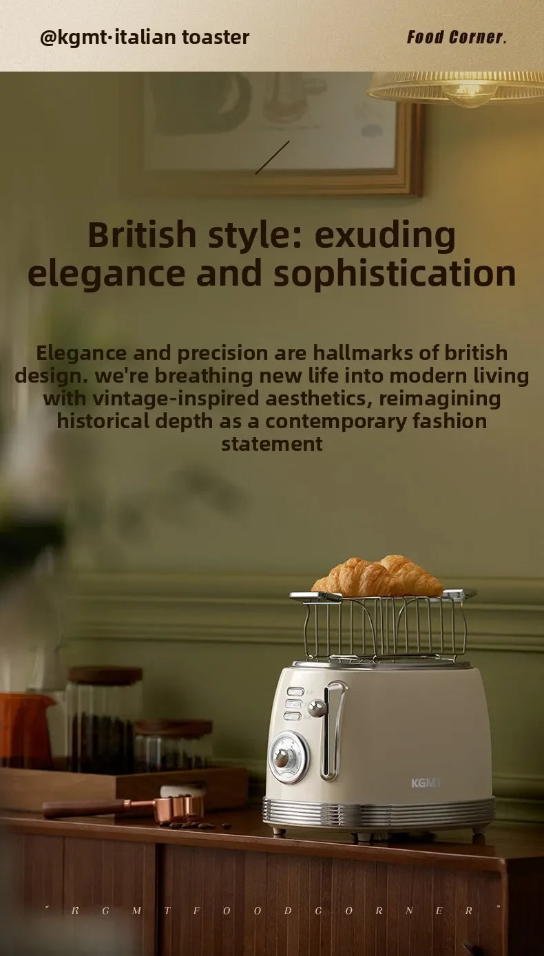 Retro 2 Slice Toaster with Warming Rack Adjustable Browning Control Pastel Green Bread Toaster for Home Breakfast Kitchen 토스터기