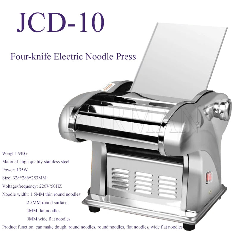 Electric Noodle Dumpling Wrapper Maker Machine Pasta Noodle Machine Commercial Household Stainless Steel Noodle Press Machine