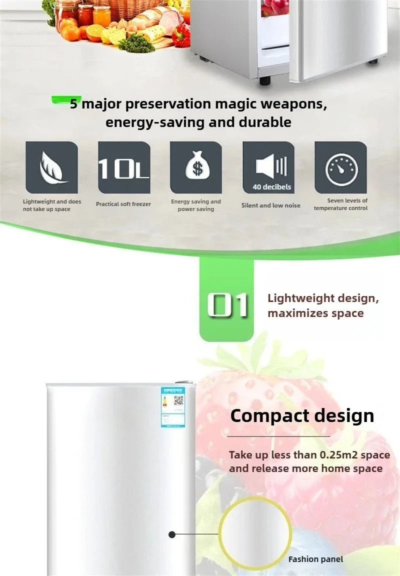 Mini Refrigerator for Office Bar Rental Room Dormitory Refrigerator Freezer Dual-use Home Energy Saving Electric Refrigerator