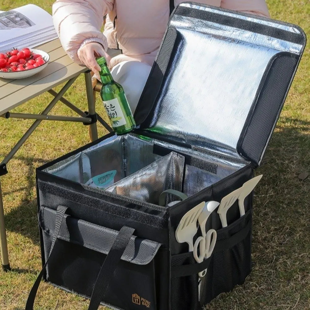 Portable Large Capacity Thermal Insulation Bag Thicken Fruit Container Food Delivery Bag Cooler Storage Bag Outdoor Camping