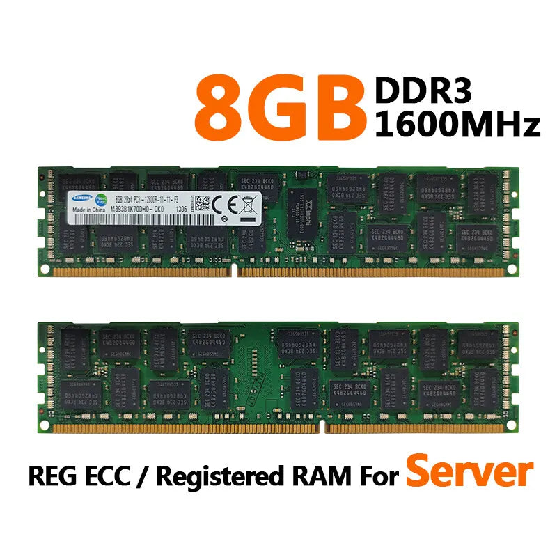 SAMSUNG Memoria DDR3L DDR3 4GB 8GB 16GB 1333 1600 1866MHz Server Memory PC3-12800R REG ECC RAM Registered Memory with Radiator