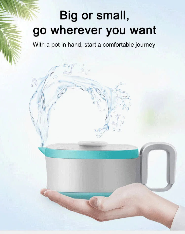 12/24V Multi Portable Foldable Silicone Pot For Travel  Smart Teapot Temperature Control Rapid Heating Kettle Electric Cook Hot