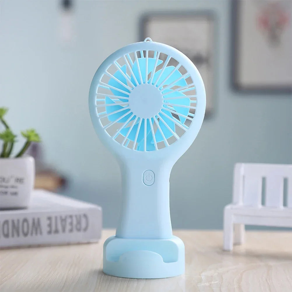 Mini Handheld Small Fan 3 Gears Portable Silent Office Desk Student on Dormitory Charging Outdoor Hand Holding Fan Small