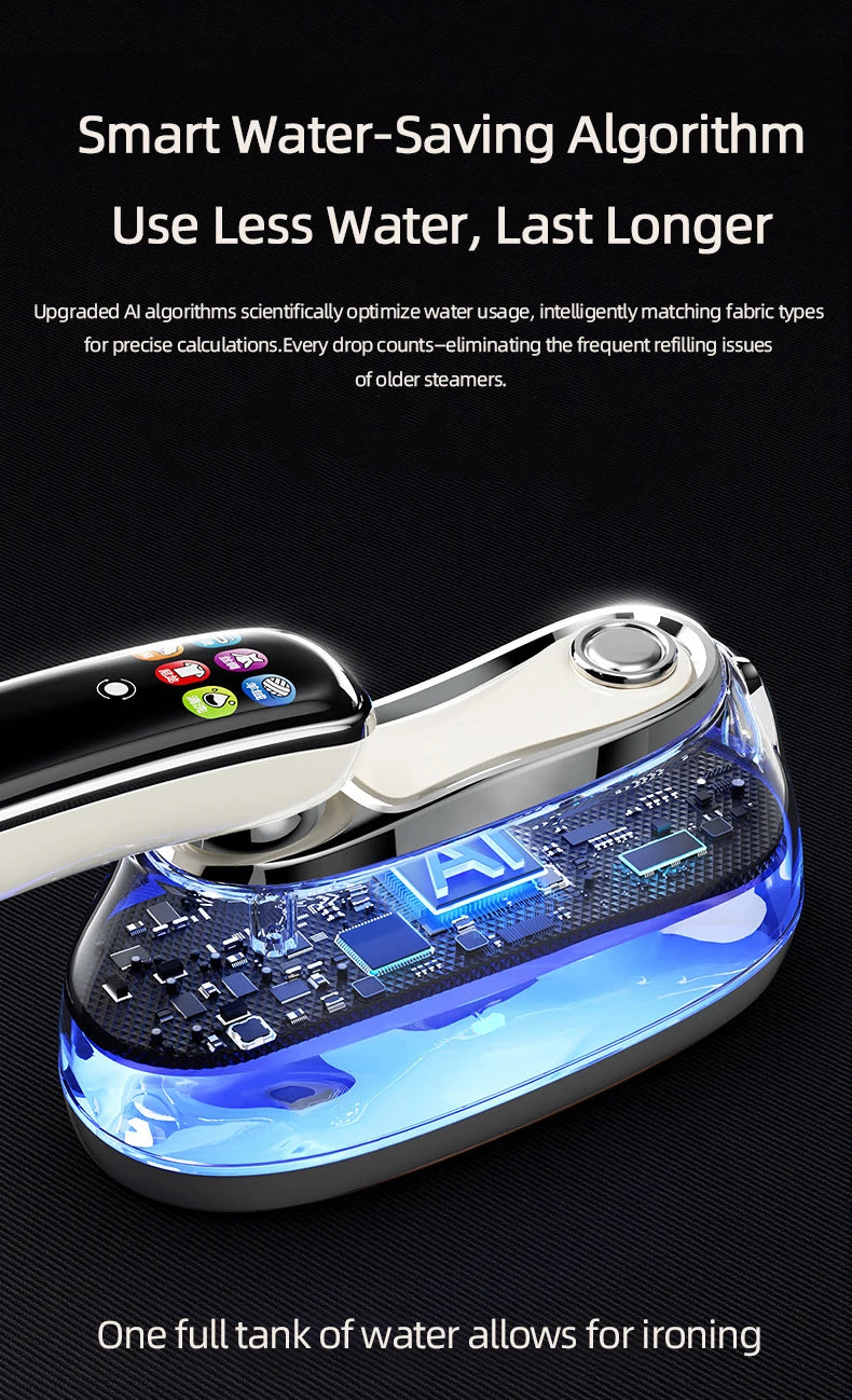 EU Handheld Steam Iron 2026 New Smart LED Digital Display Home Travel Portable Steam Iron 1200W High Power Handheld Hanging Iron
