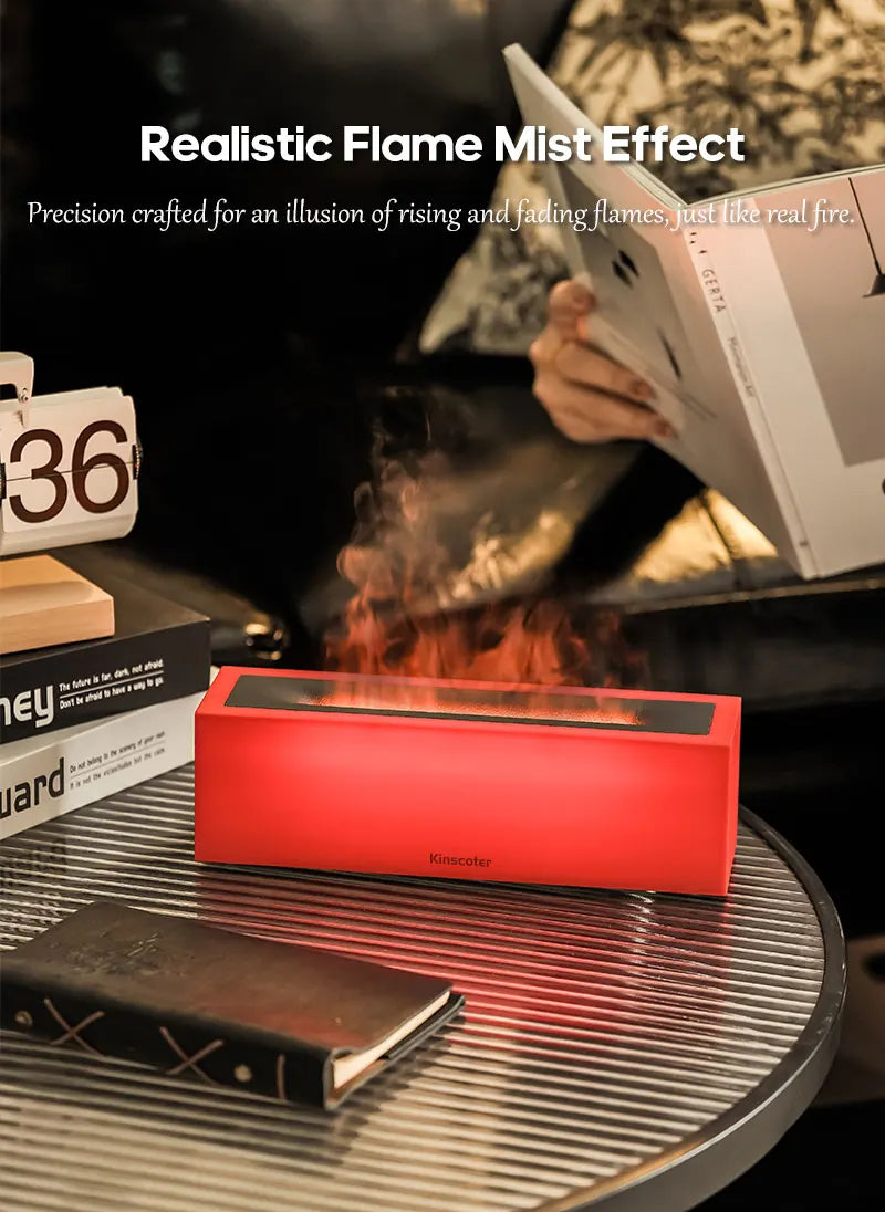 KINSCOTER Flame Aroma Diffuser Air Humidifier Ultrasonic Cool Mist Maker Fogger LED Essential Oil Flame Lamp Difusor