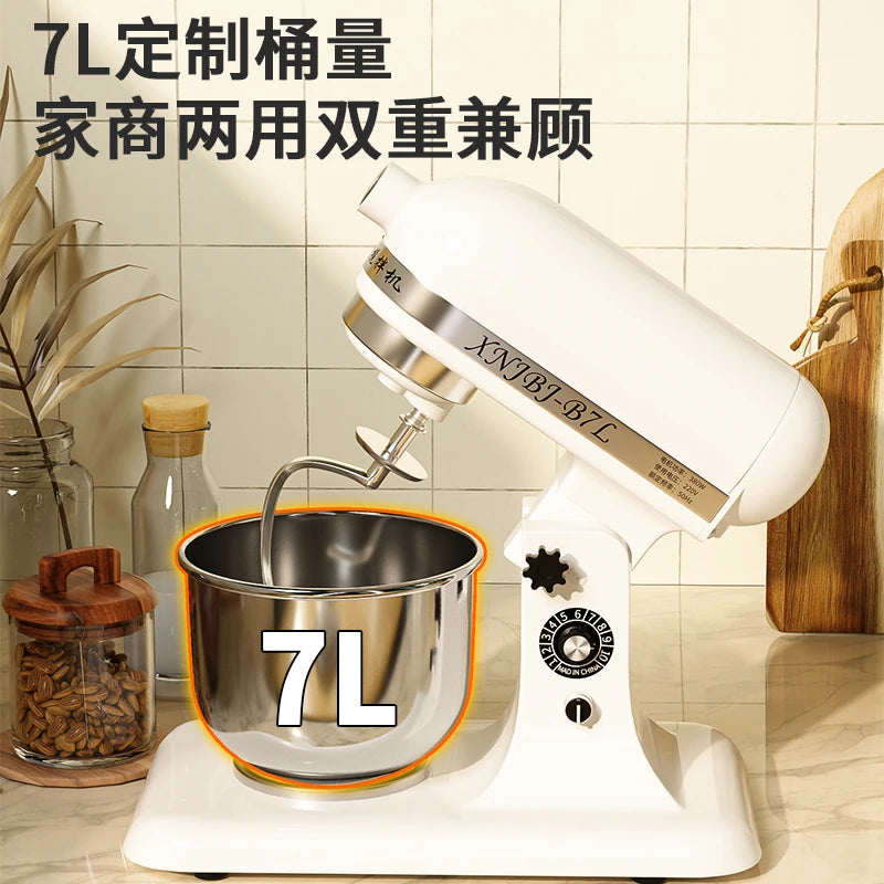 Commercial 7L Stand Mixer - Full-Automatic Multi-Functional (Milk Mixing, Egg Beating, Dough Kneading, Cream Whipping)