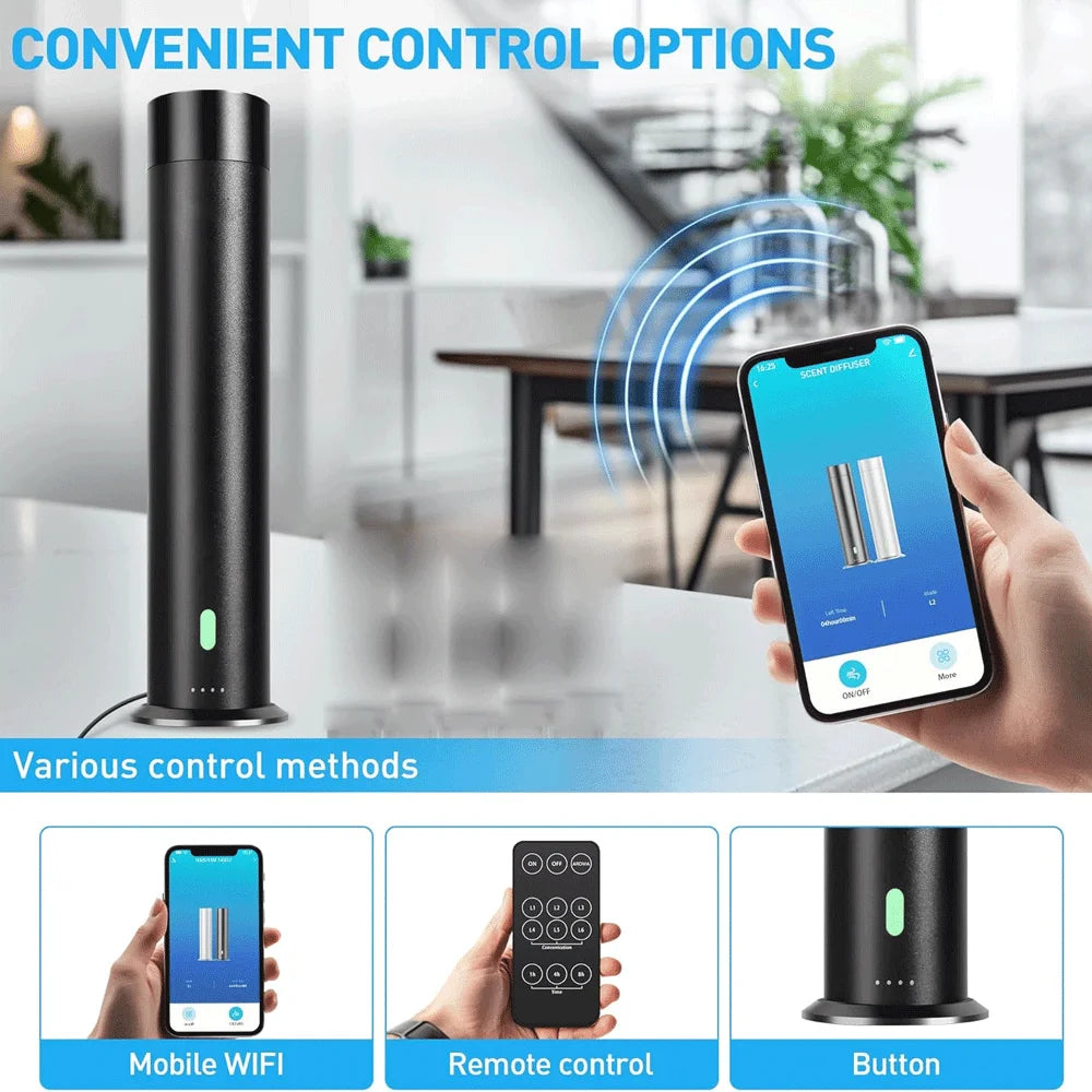 Home Fragrance Diffuser for Essential Oil Professional Aroma Diffuser Machine with Remote 100m² Electric Smell Distributor