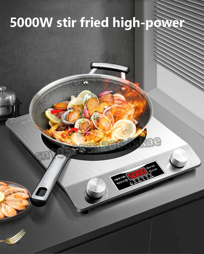 5000W High-power Commercial Desktop Induction Cooker Portable Induction Cooker Household Kitchen Canteen Milk Tea Shop